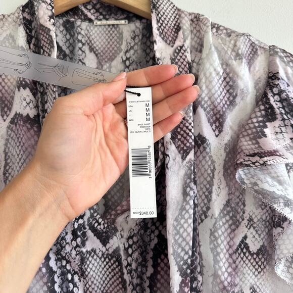 Elie Tahari Bree Silk Shirt Quartz Multi M NWT - Picture 9 of 9
